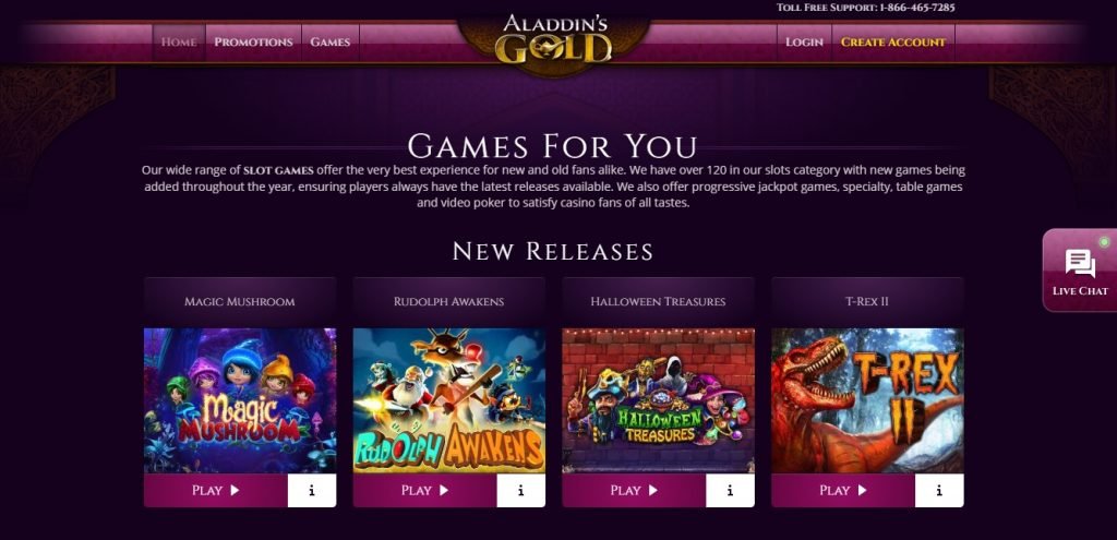 Обзор онлайн казино Aladdins gold Casino