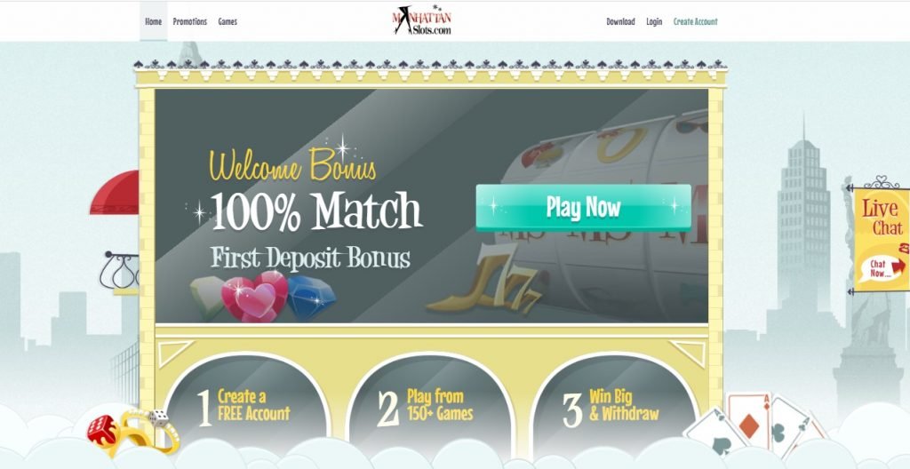 Обзор онлайн казино Manhattan Slots Casino