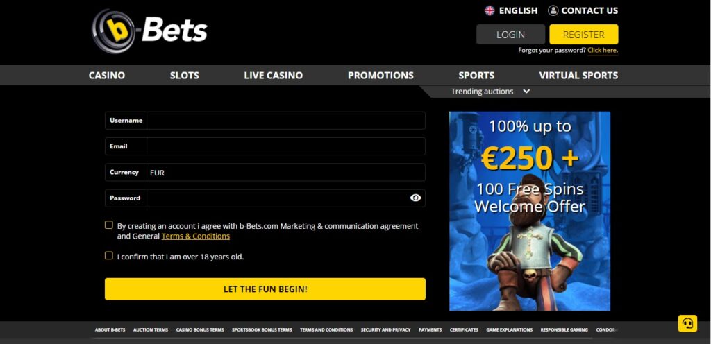 Обзор онлайн казино b-Bets